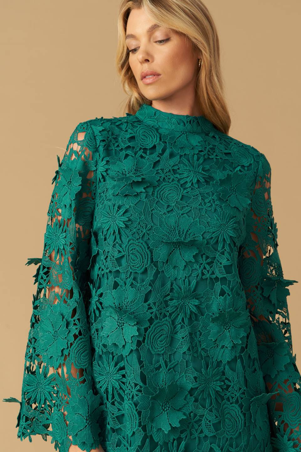 IN THE FLOW WOVEN LACE MINI DRESS Flying Tomato